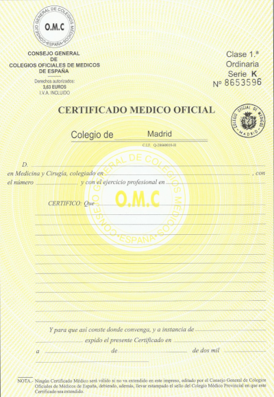 Certificado Médico Oposiciones en Granada